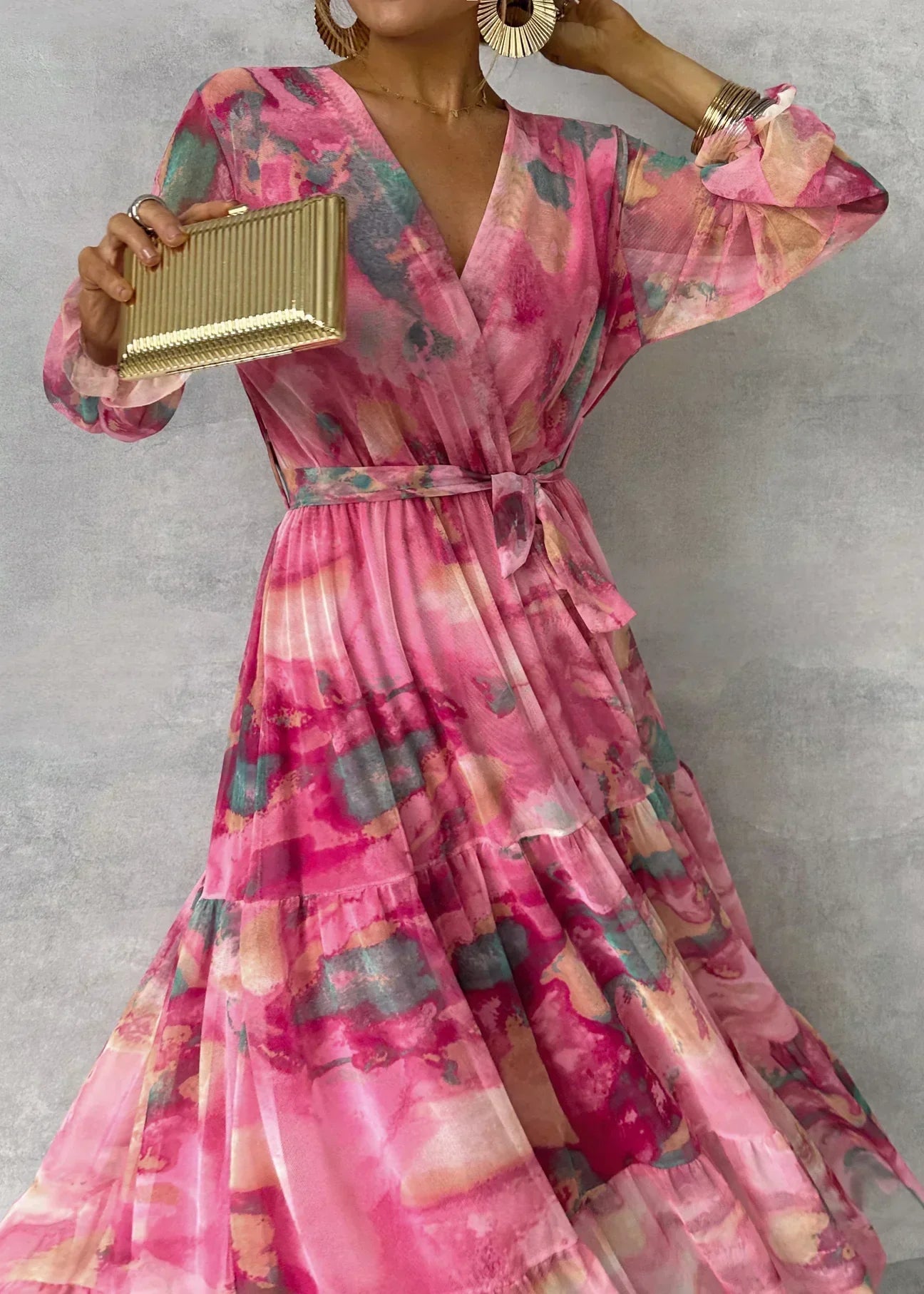 Felicity - Elegancka sukienka maxi w kwiatowy wzór
