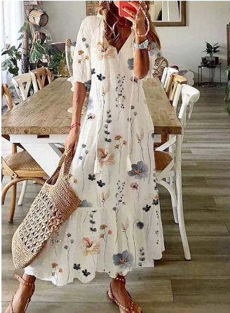 Dianna - Sukienka zakrywająca brzuch inspirowana stylem bohemy