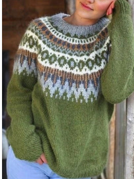 Lillian - Jacquard Vintage Print Sweater