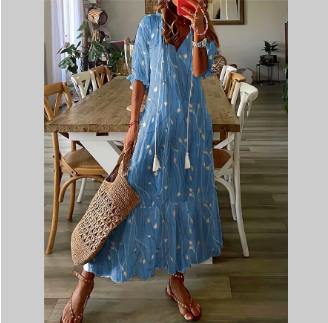 Dianna - Sukienka zakrywająca brzuch inspirowana stylem bohemy