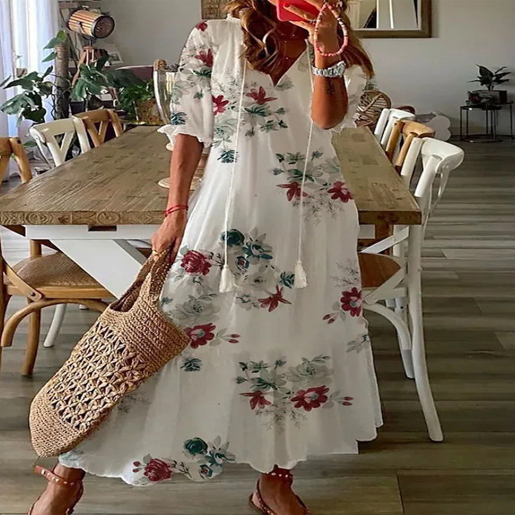 Dianna - Sukienka zakrywająca brzuch inspirowana stylem bohemy