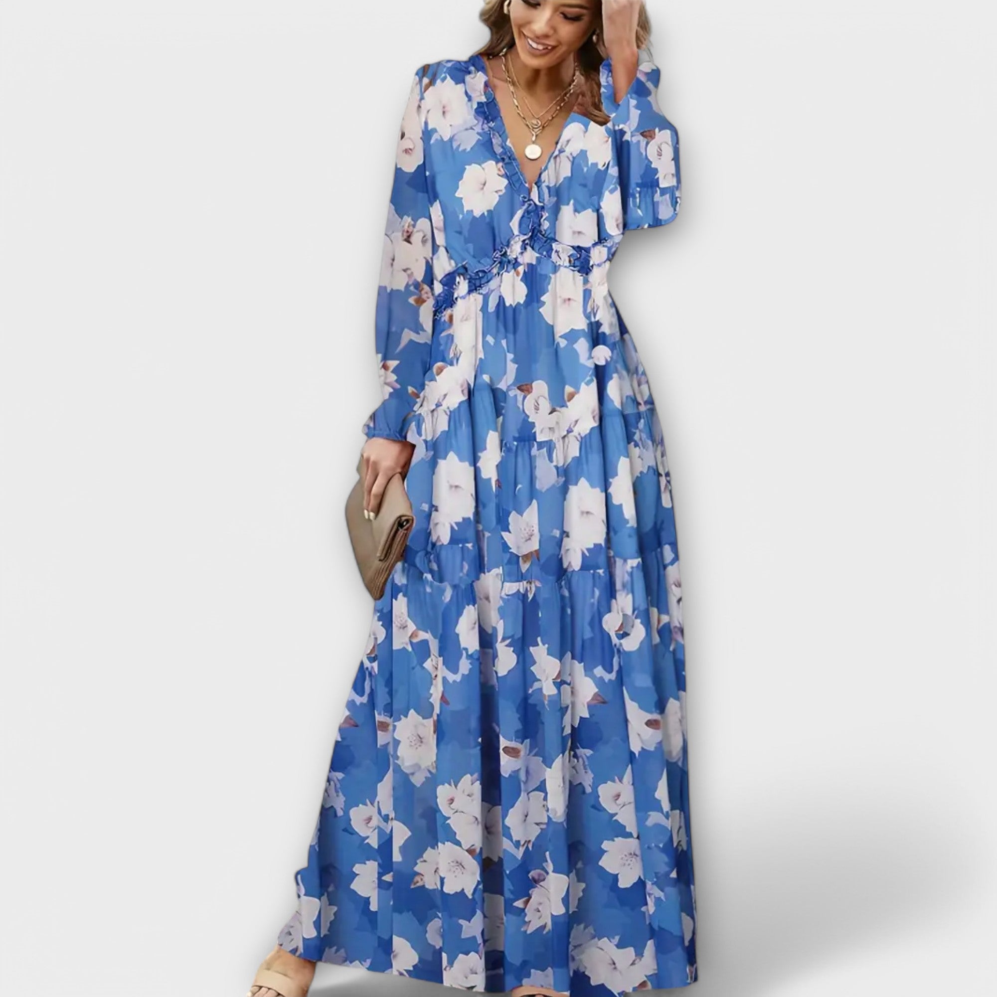 Juno - Elegancka sukienka maxi w kwiaty
