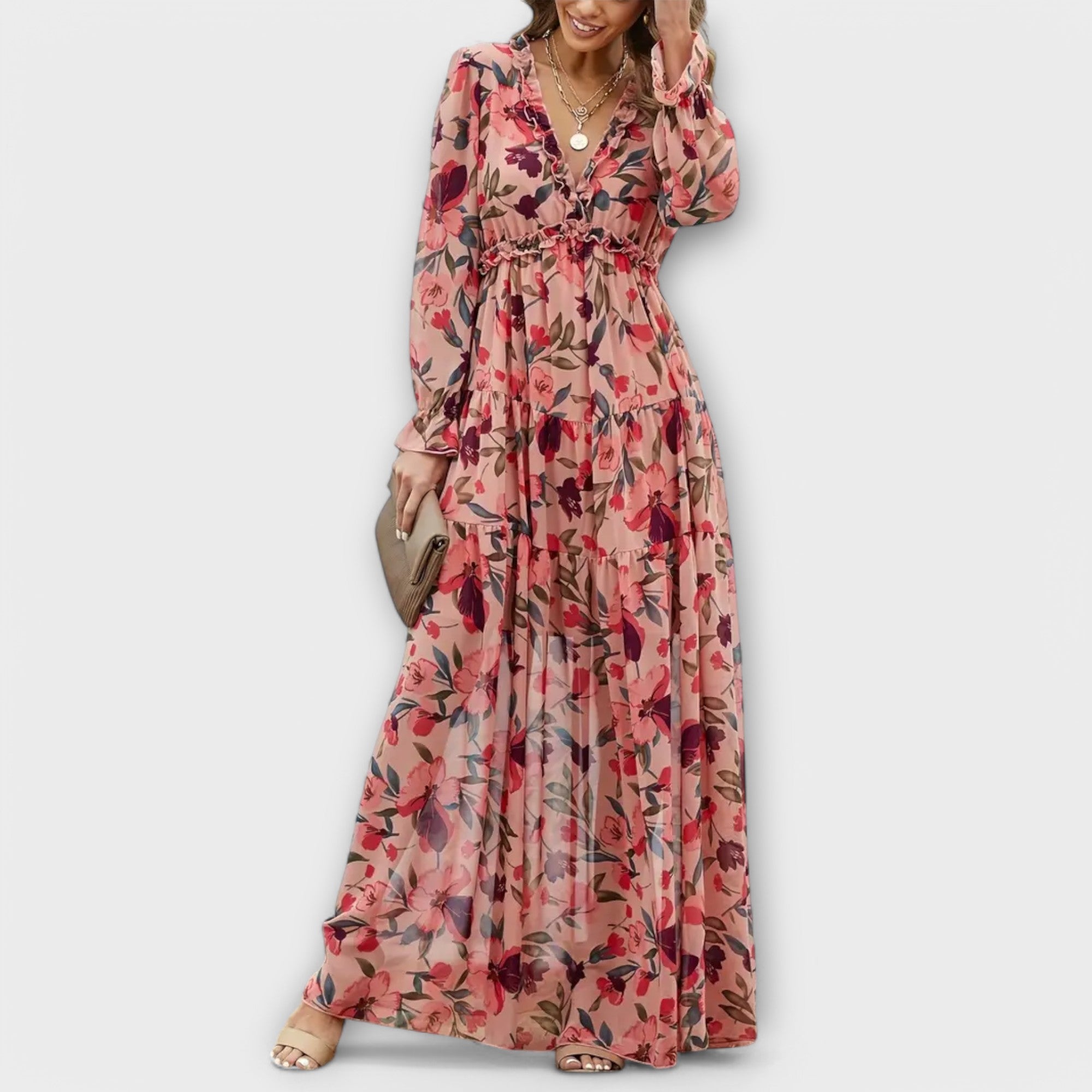 Juno - Elegancka sukienka maxi w kwiaty