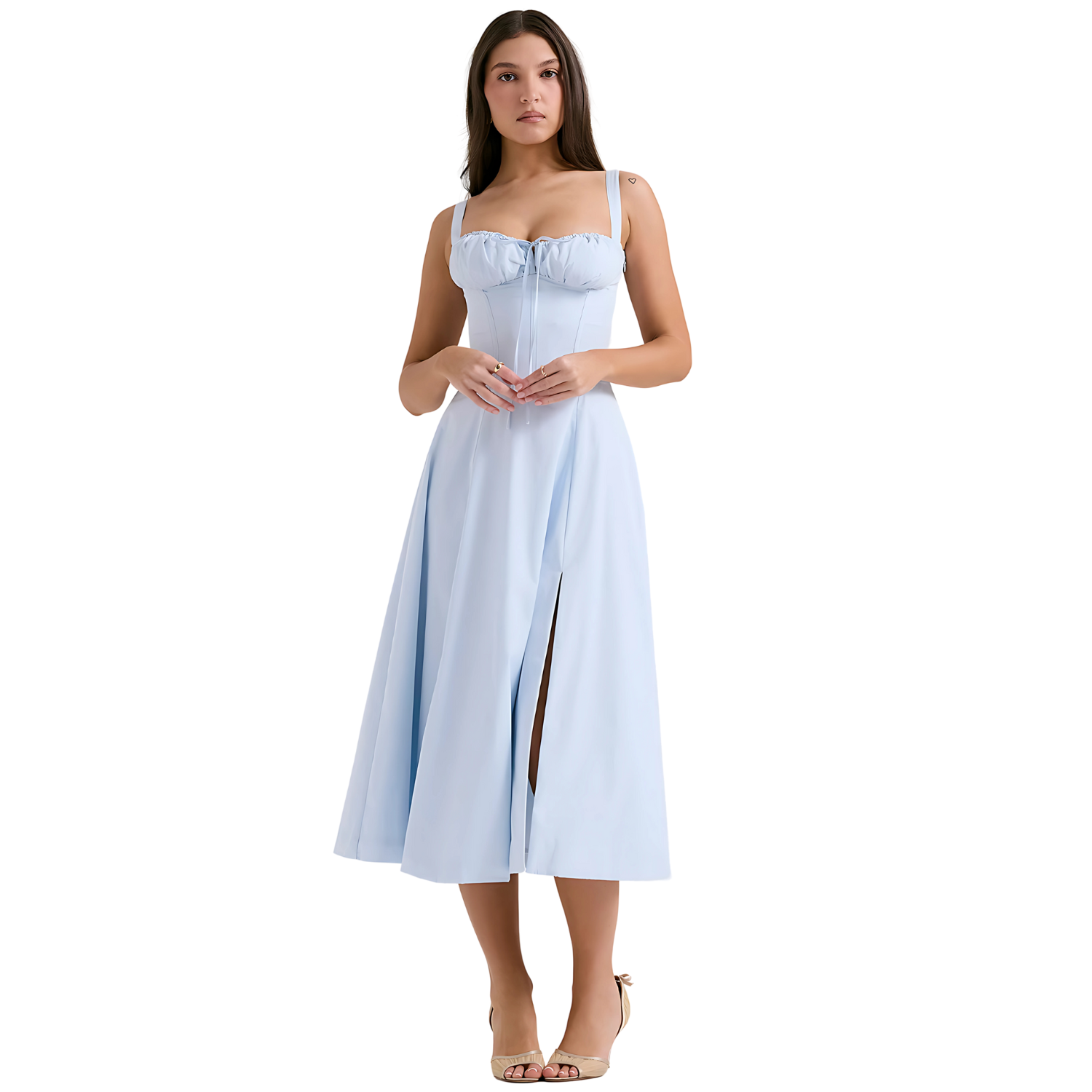 Tirzah - Zwiewna sukienka typu slip z falbanami w stylu boho