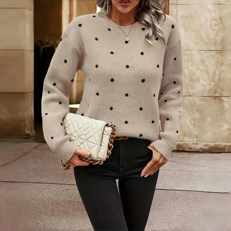 Nicole - Sweter z dzianiny w kropki
