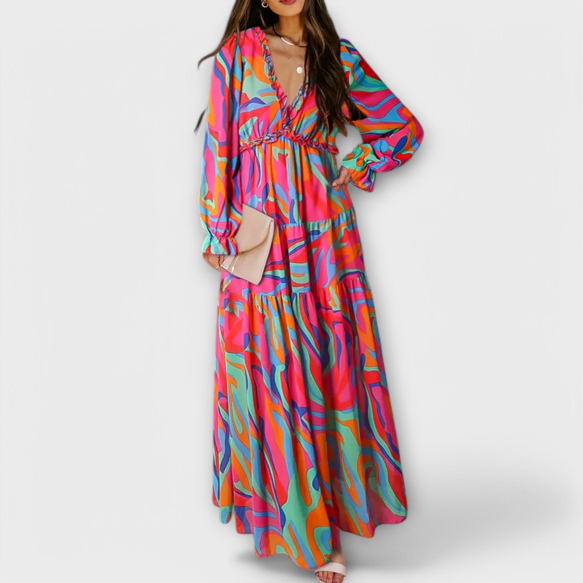 Juno - Elegancka sukienka maxi w kwiaty