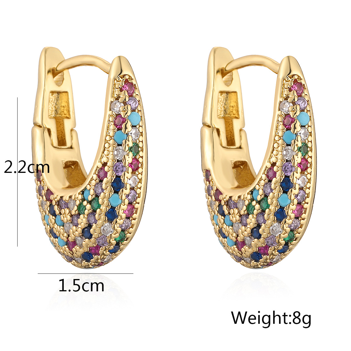 Cambria – Eleganckie, kolorowe kolczyki z kryształami
