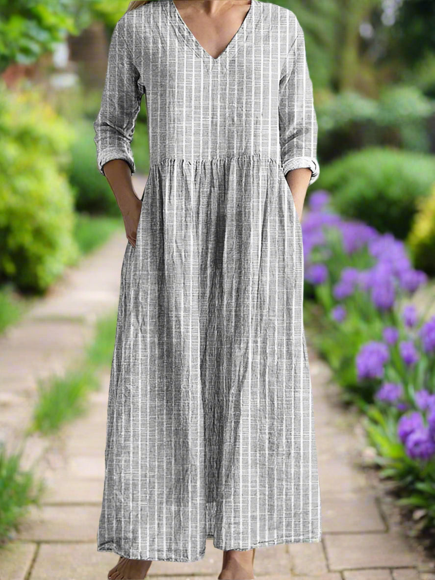 Dabria - Klasyczna sukienka w paski w stylu casual