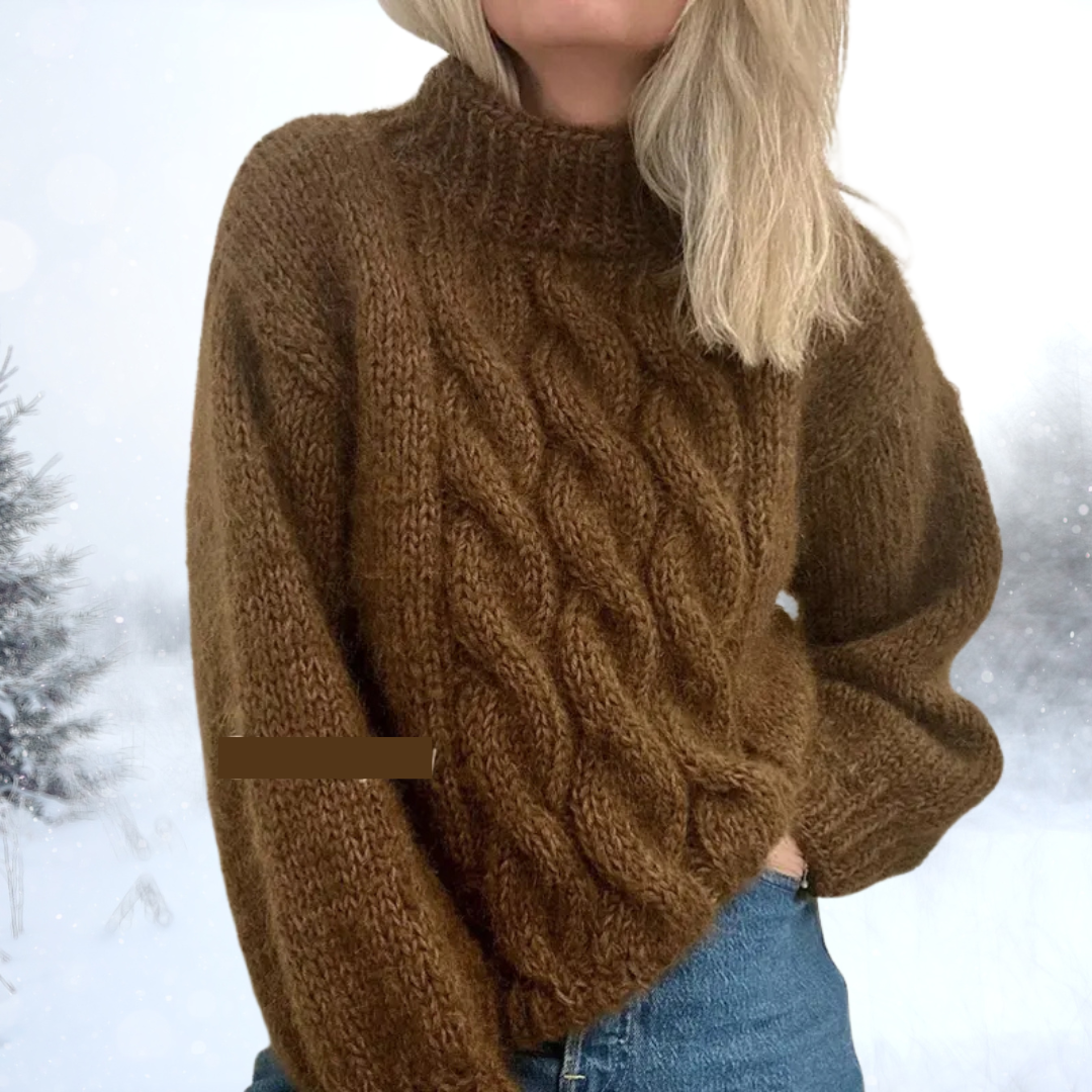 Amara - Jacquard Cozy Turtleneck Sweater