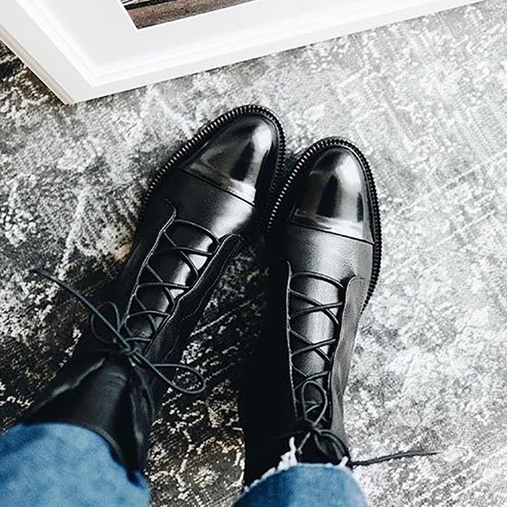 Harper - Lace-Up Heeled Boots