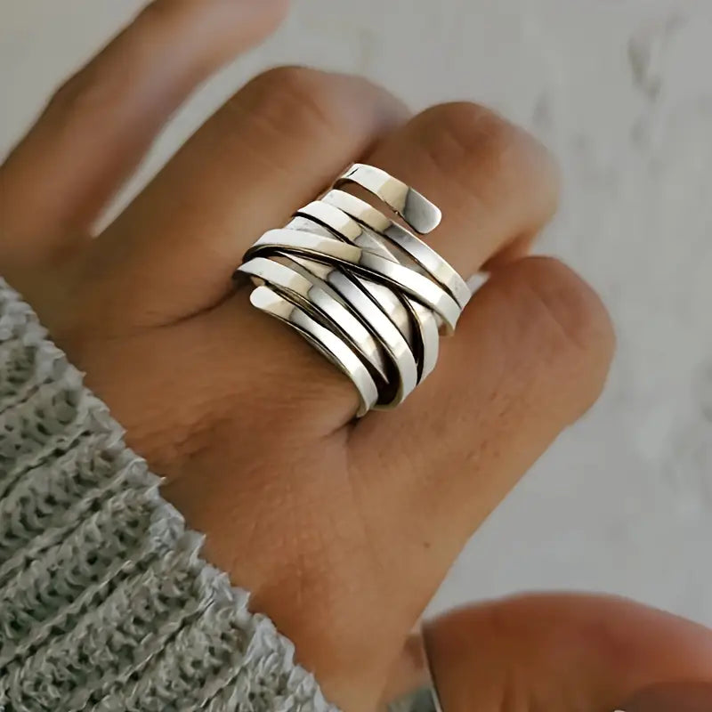 Bliss - Retro Silver Gruby Ring