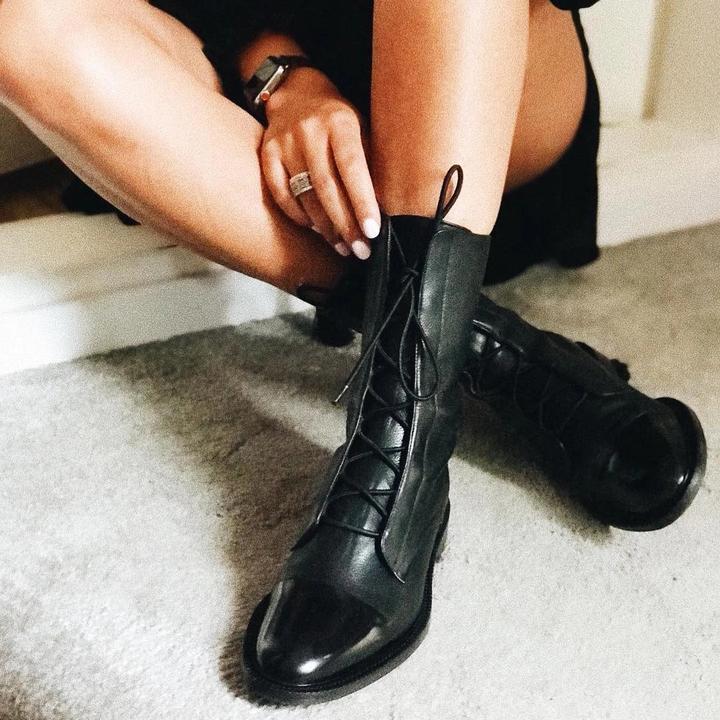Harper - Lace-Up Heeled Boots