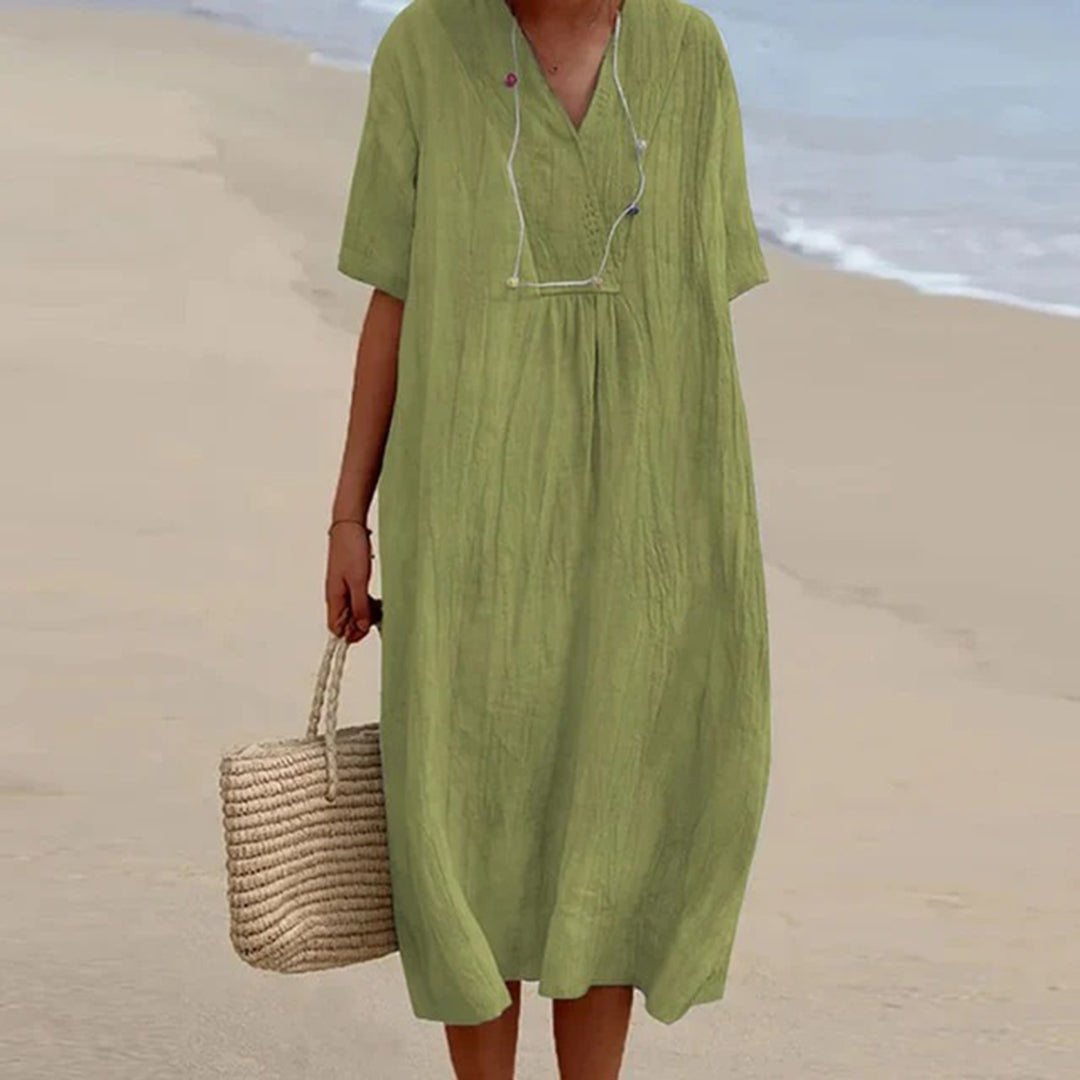 Quinley - Lekka sukienka maxi dla kobiet inspirowana stylem vintage