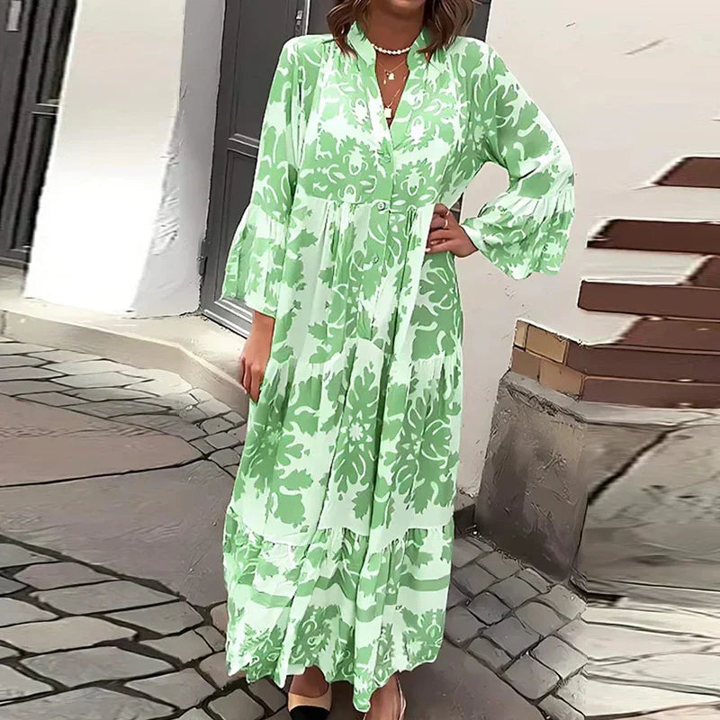 Avielle - Modna sukienka maxi w stylu boho z nadrukiem