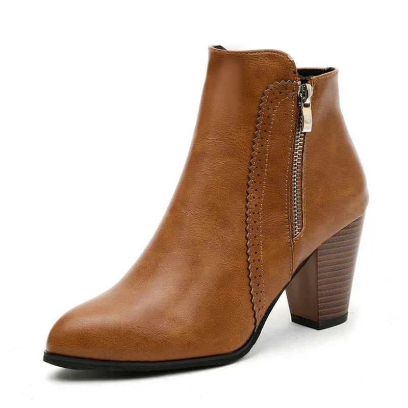 Buty retro z grubym obcasem