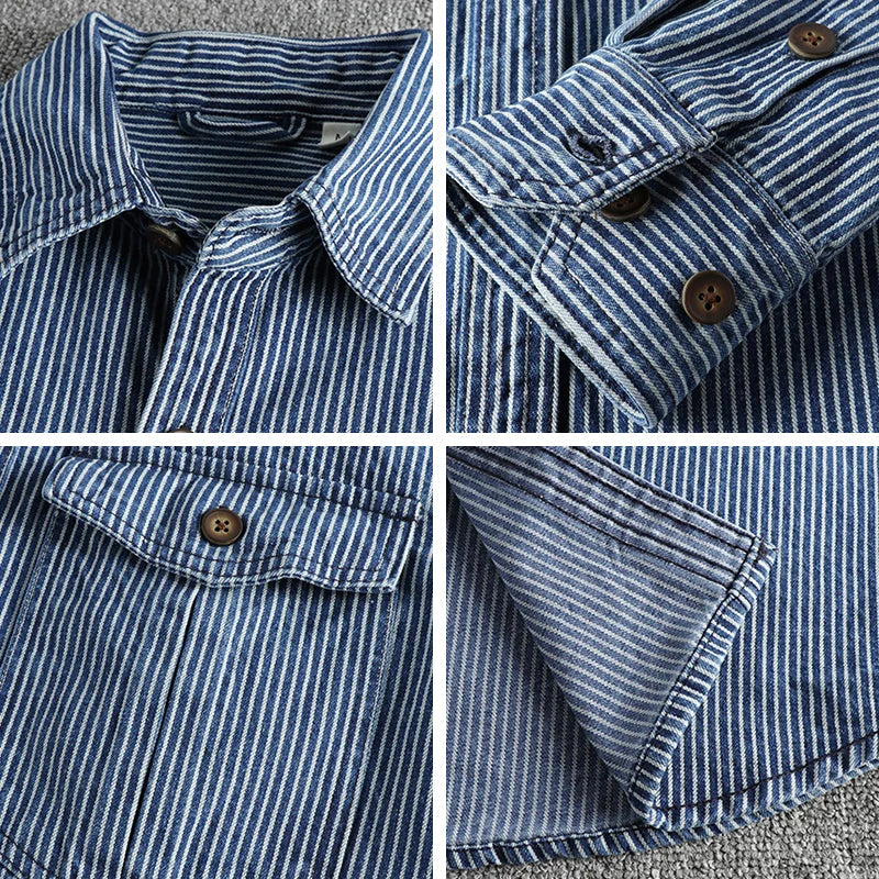 Theodore – koszula z dżinsu w stylu vintage