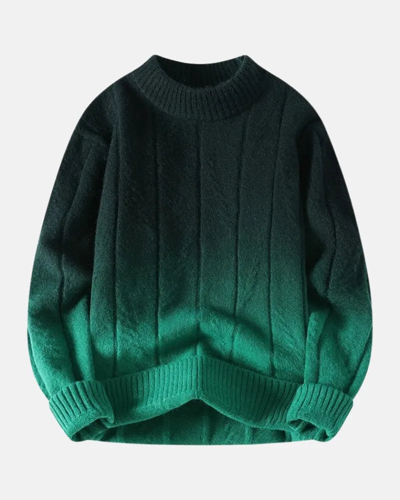 Kaskadowy sweter z okrągłym dekoltem i efektem ombré