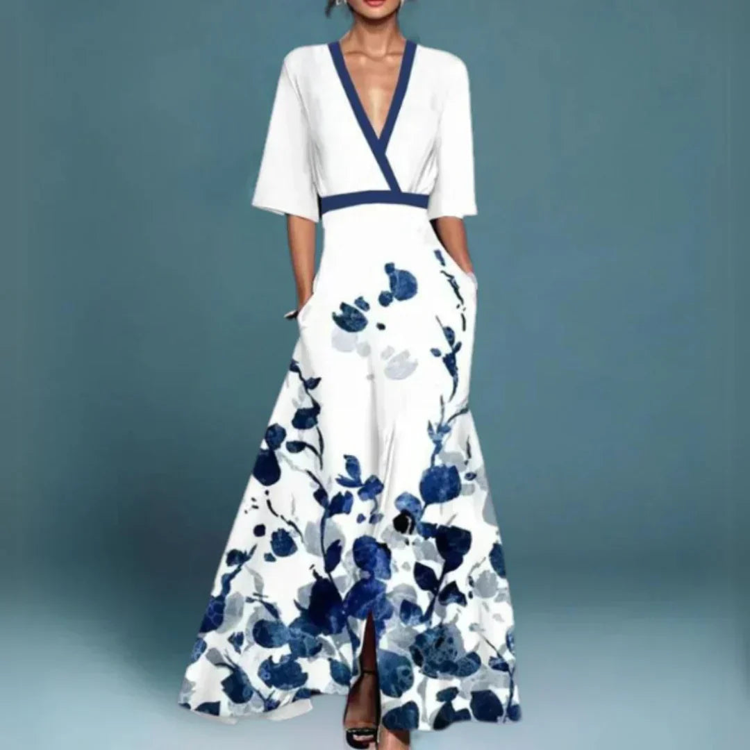 Jamie - Elegancka sukienka maxi w kwiatowy wzór
