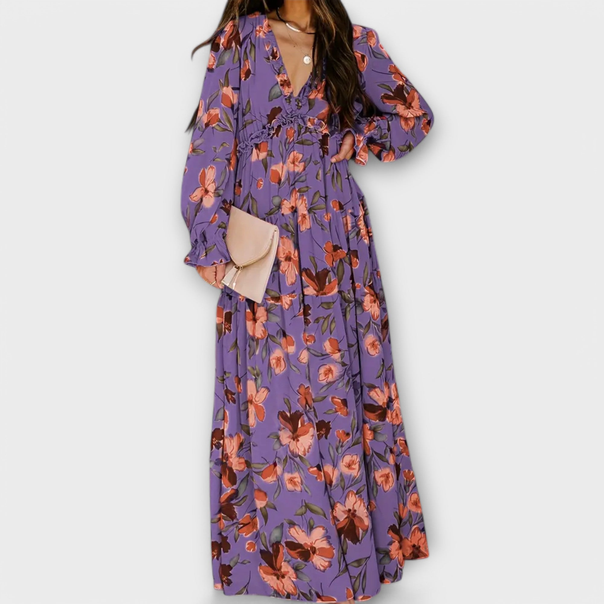 Juno - Elegancka sukienka maxi w kwiaty