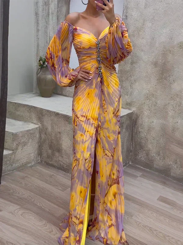 Gisselle - Elegancka sukienka z dekoltem w szpic