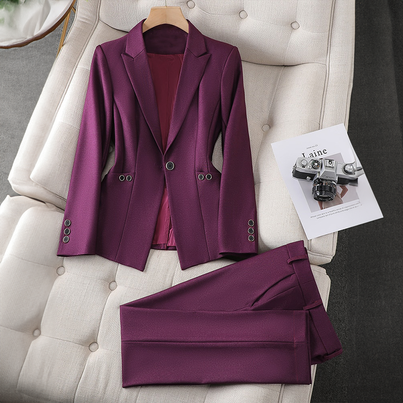 Rue - Plain Blazer and Pants Set