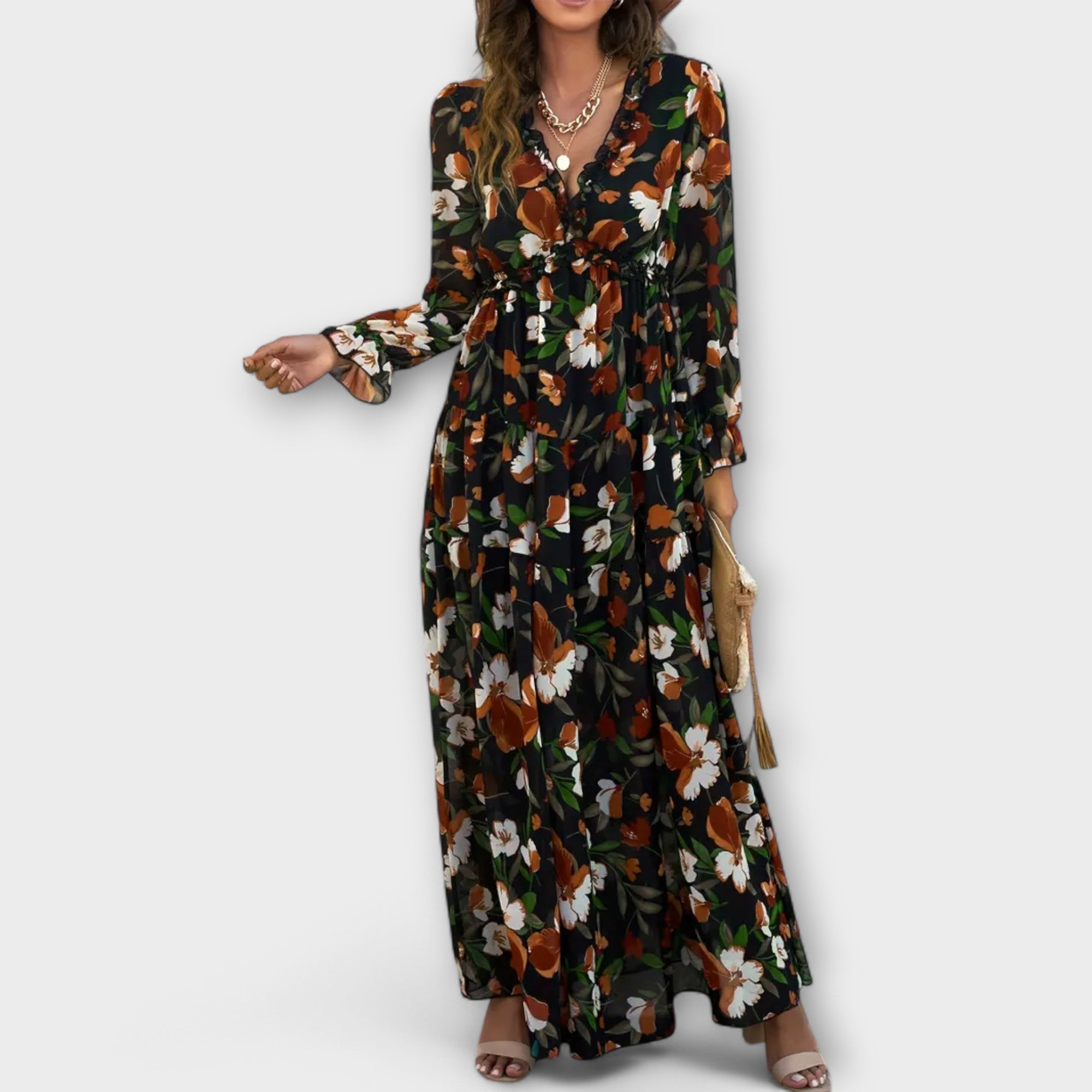 Juno - Elegancka sukienka maxi w kwiaty