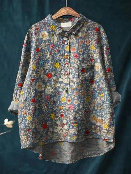 Lila - Elegancka bluzka w kwiaty