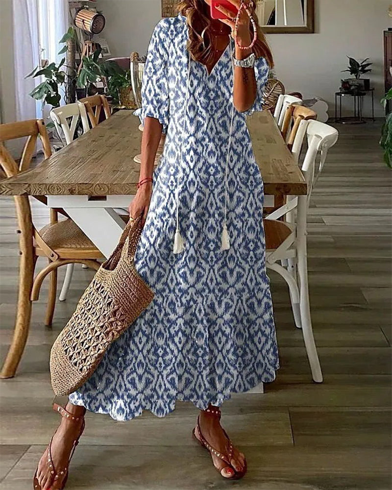 Dianna - Sukienka zakrywająca brzuch inspirowana stylem bohemy