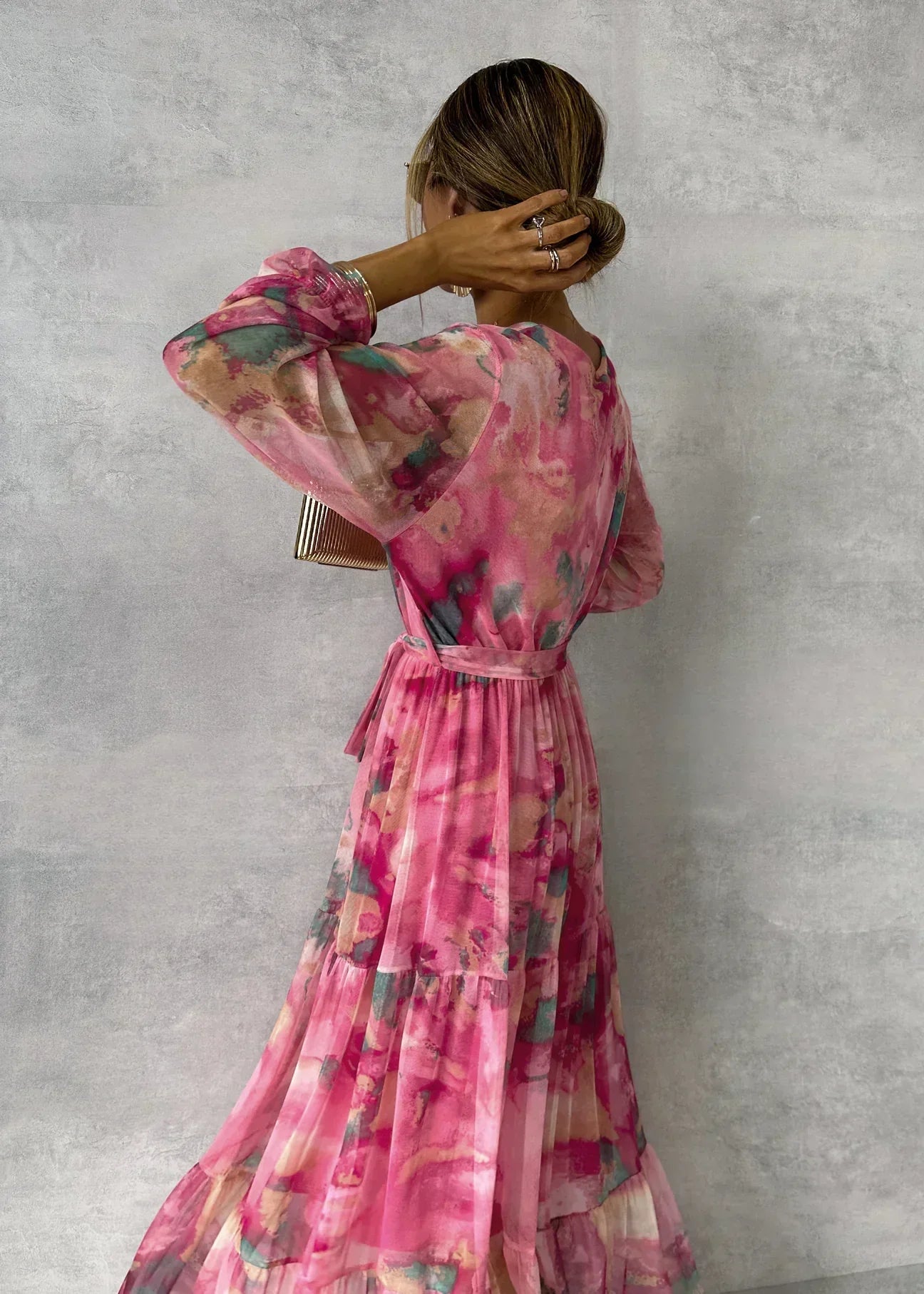 Felicity - Elegancka sukienka maxi w kwiatowy wzór