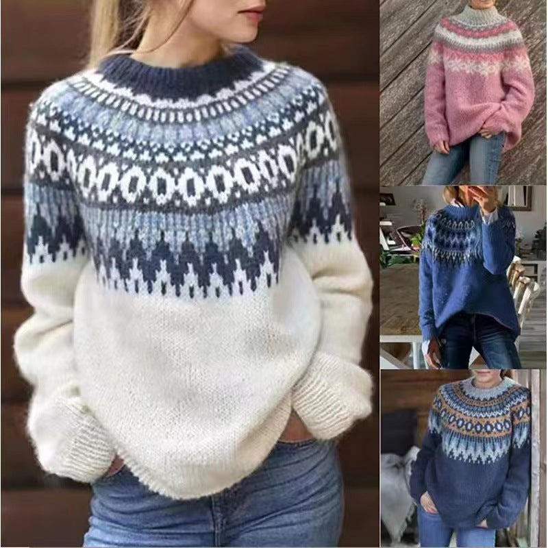 Lillian - Jacquard Vintage Print Sweater