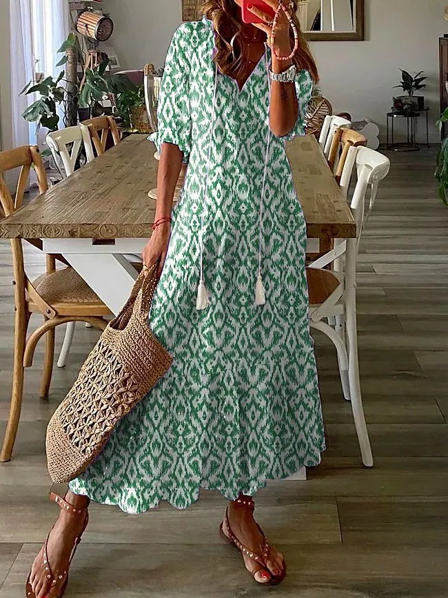 Dianna - Sukienka zakrywająca brzuch inspirowana stylem bohemy