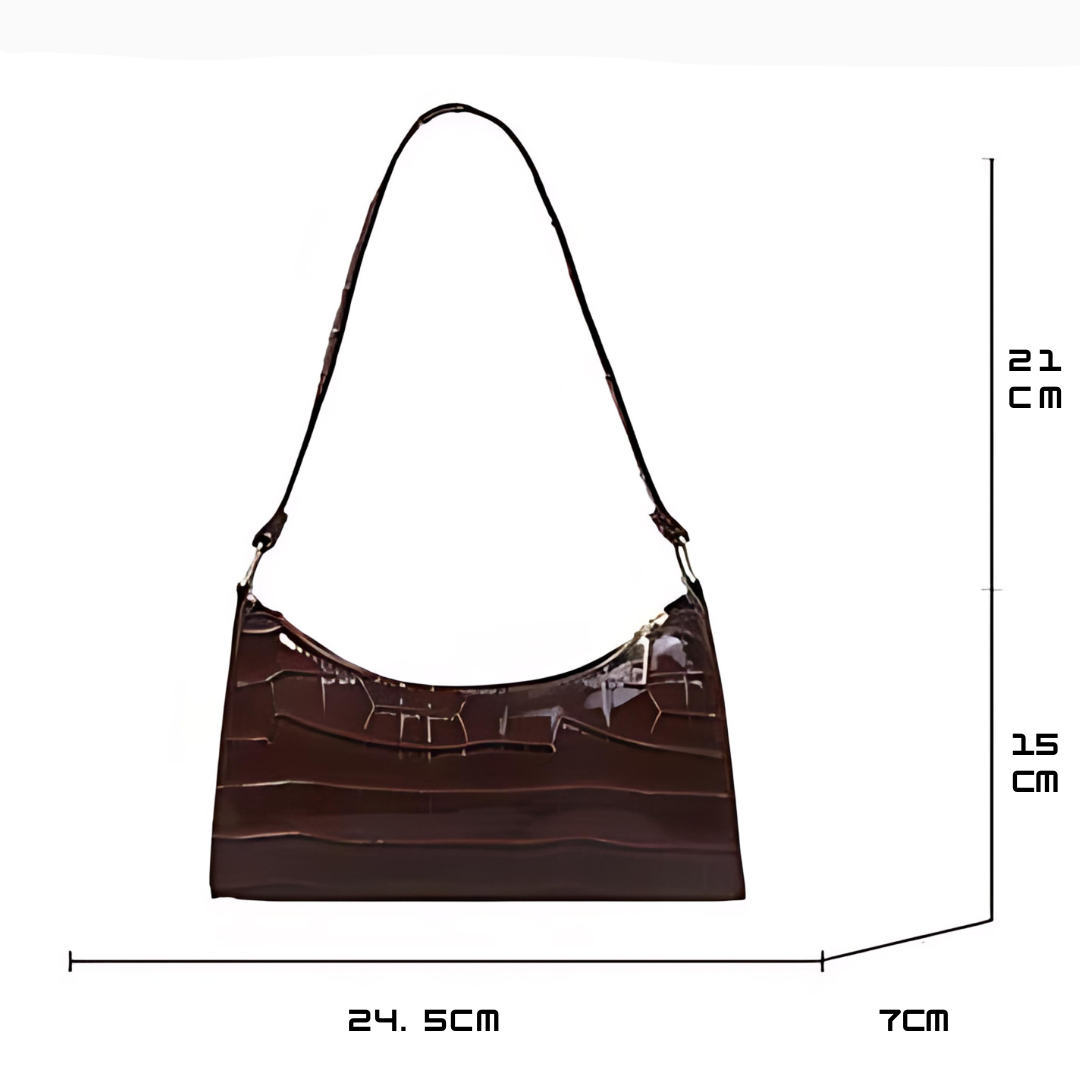 Tilly - Błyszcząca torebka crossbody z nadrukiem krokodyla