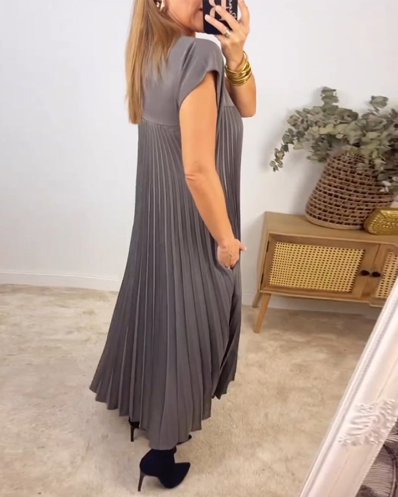 Sorrel - Elegancka sukienka maxi z plisami i splotem