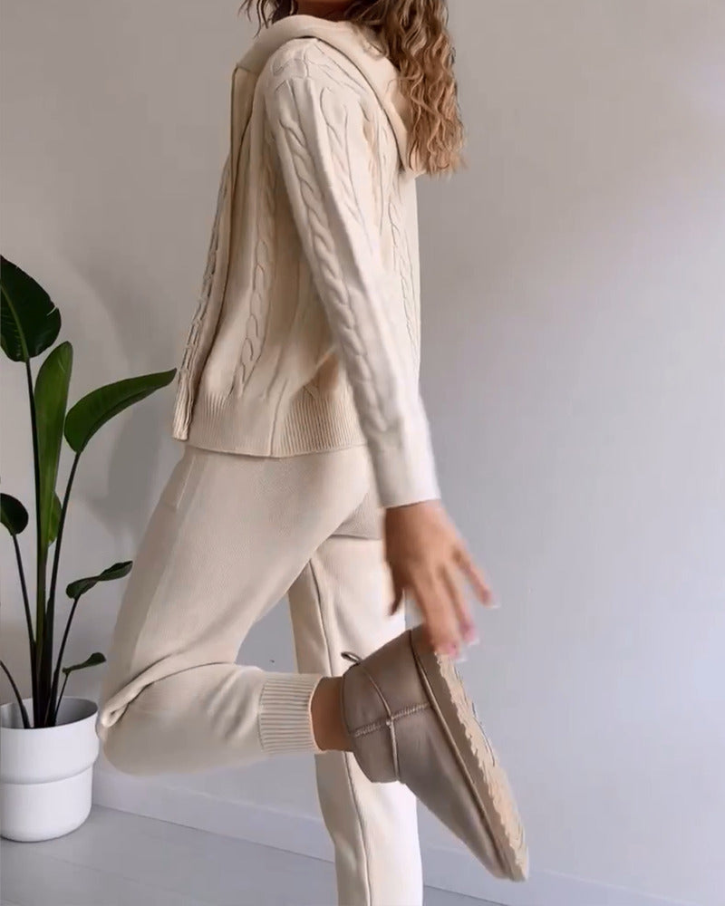 Ania - Zestaw dwuczęściowy casual twist Jacquard