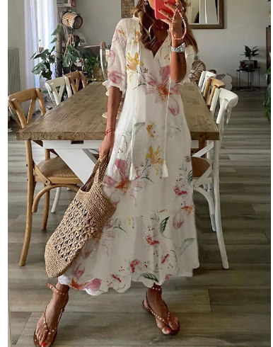 Dianna - Sukienka zakrywająca brzuch inspirowana stylem bohemy