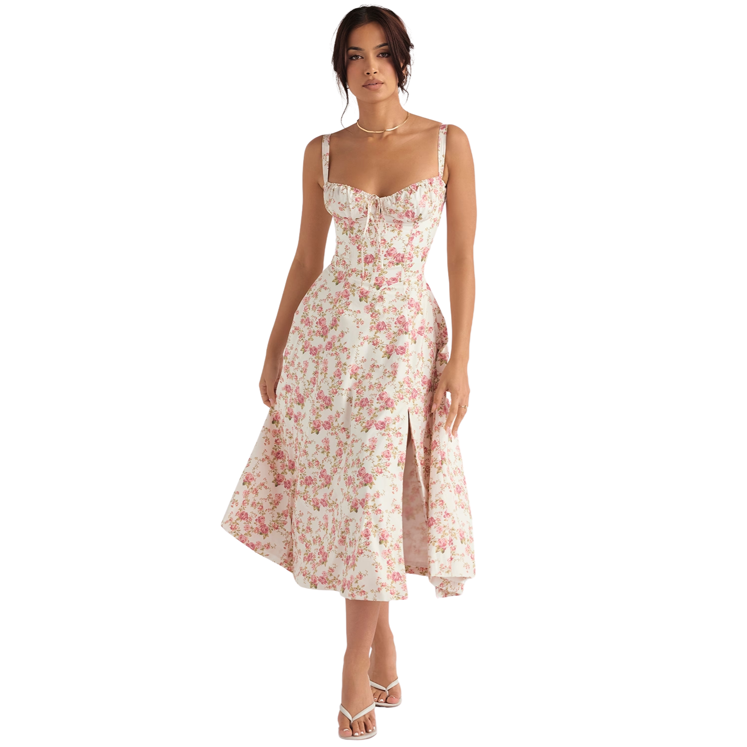 Tirzah - Zwiewna sukienka typu slip z falbanami w stylu boho