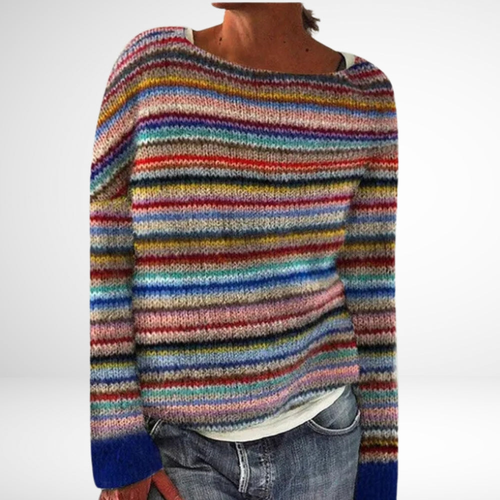 Maya - Multicolor Retro Pullover Sweater