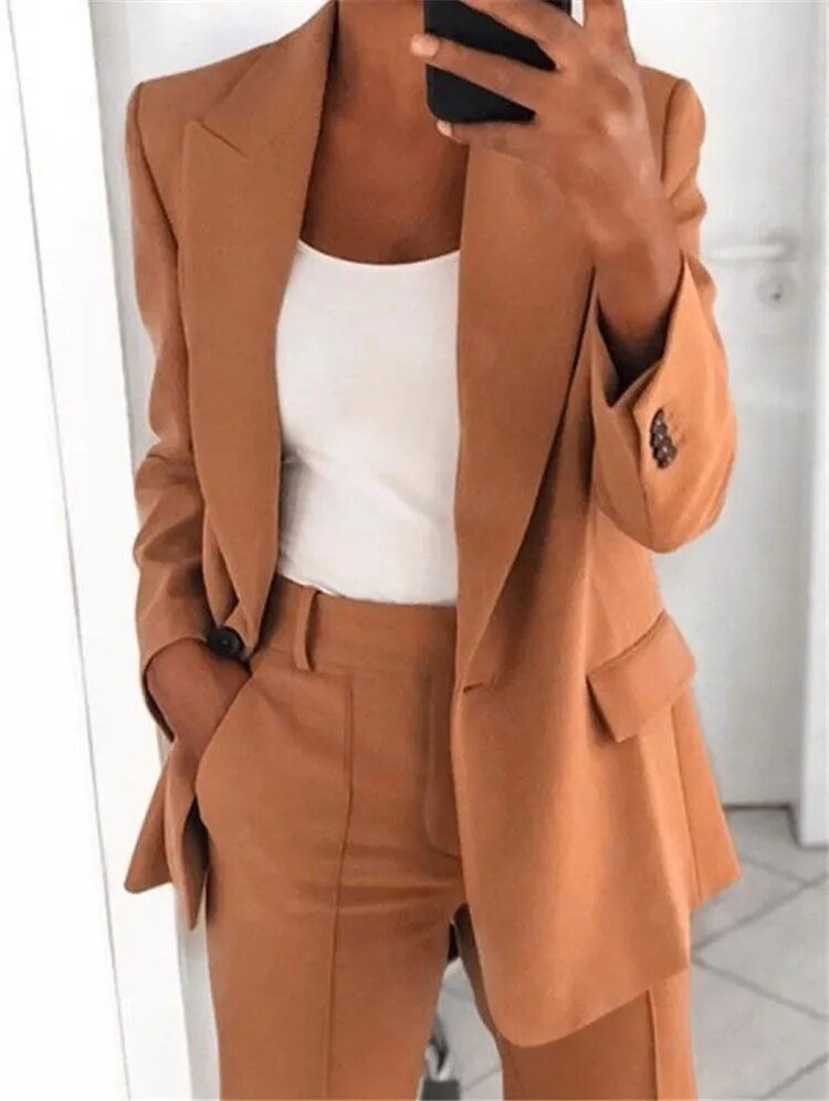Isabella - Turn-Down Collar Blazer & Pants Set