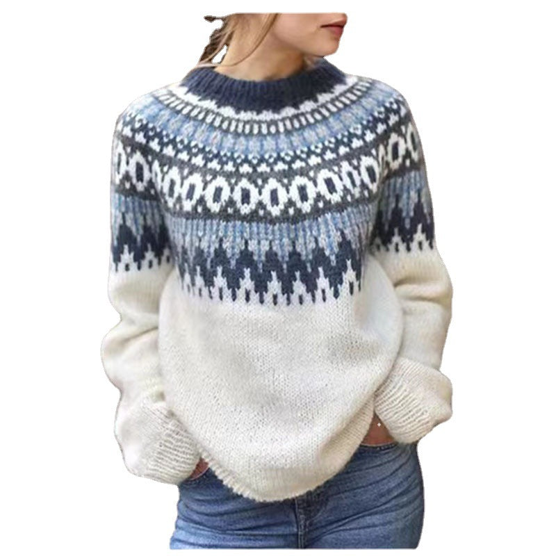 Lillian - Jacquard Vintage Print Sweater