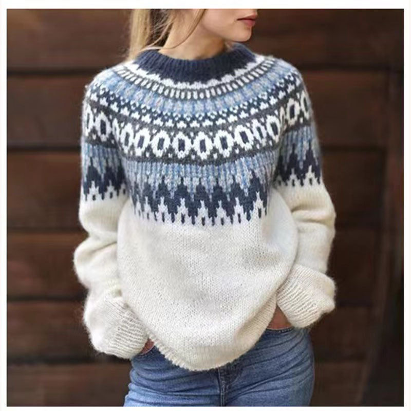 Lillian - Jacquard Vintage Print Sweater