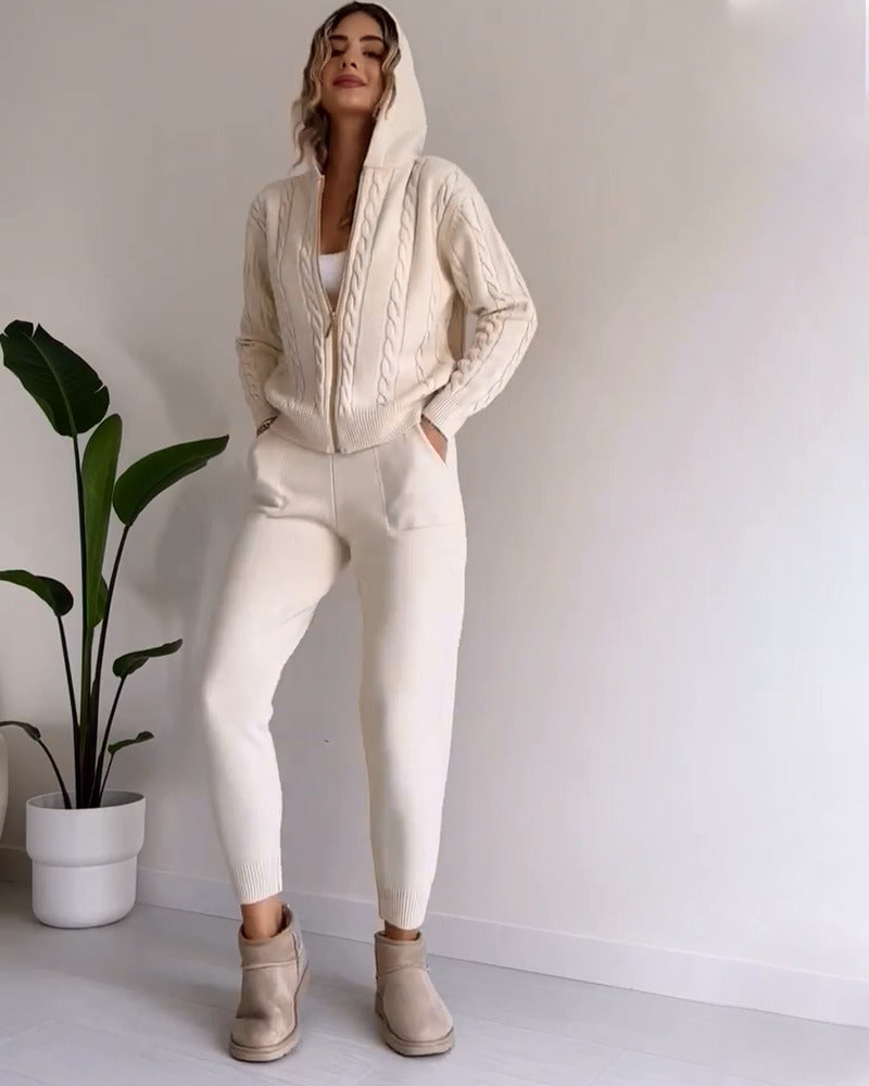 Ania - Zestaw dwuczęściowy casual twist Jacquard
