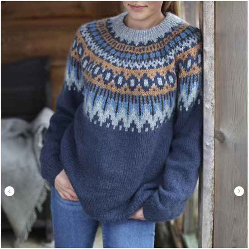 Lillian - Jacquard Vintage Print Sweater