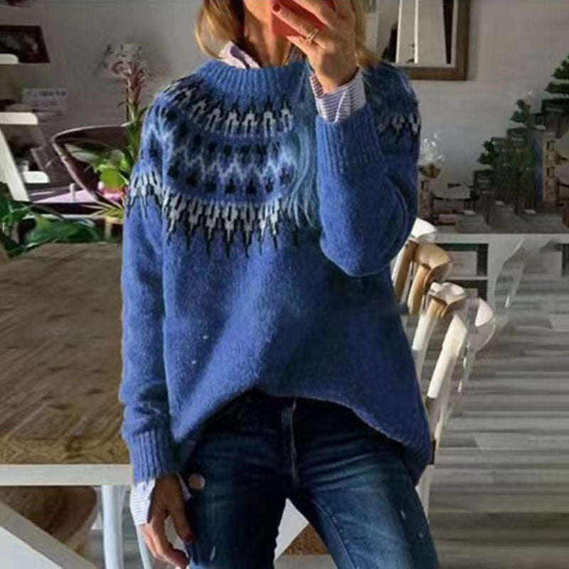 Lillian - Jacquard Vintage Print Sweater