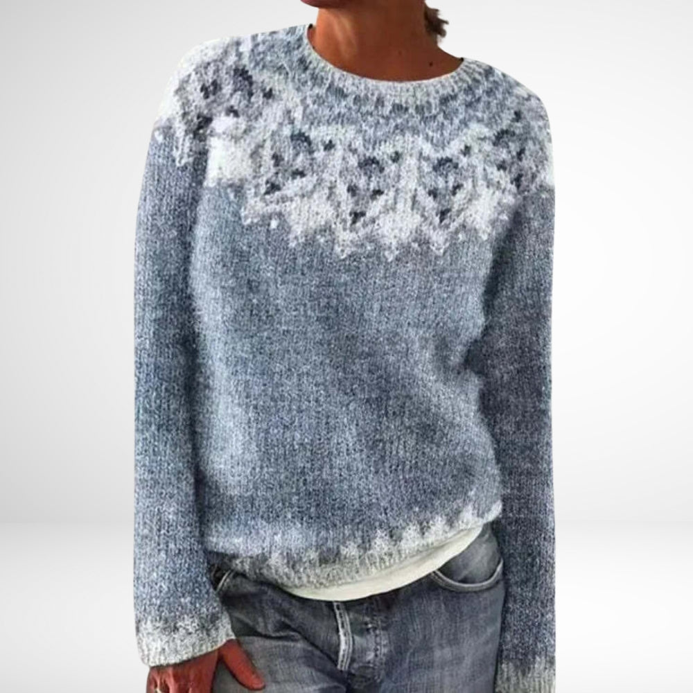 Audrey - Fashionable Snowflakes Sweater Top