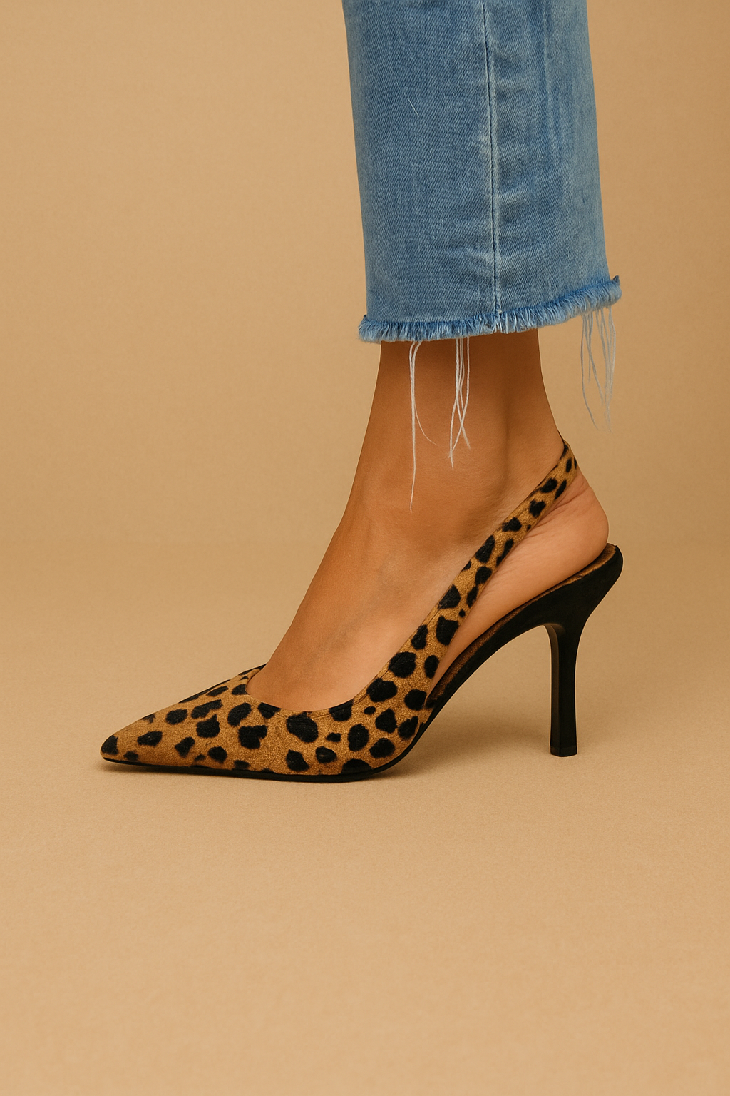 Liorina – Slingback z motywem lamparta