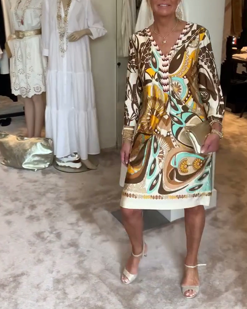 Mariane - Sukienka w kwiatowy wzór w stylu retro