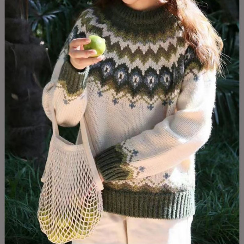 Lillian - Jacquard Vintage Print Sweater