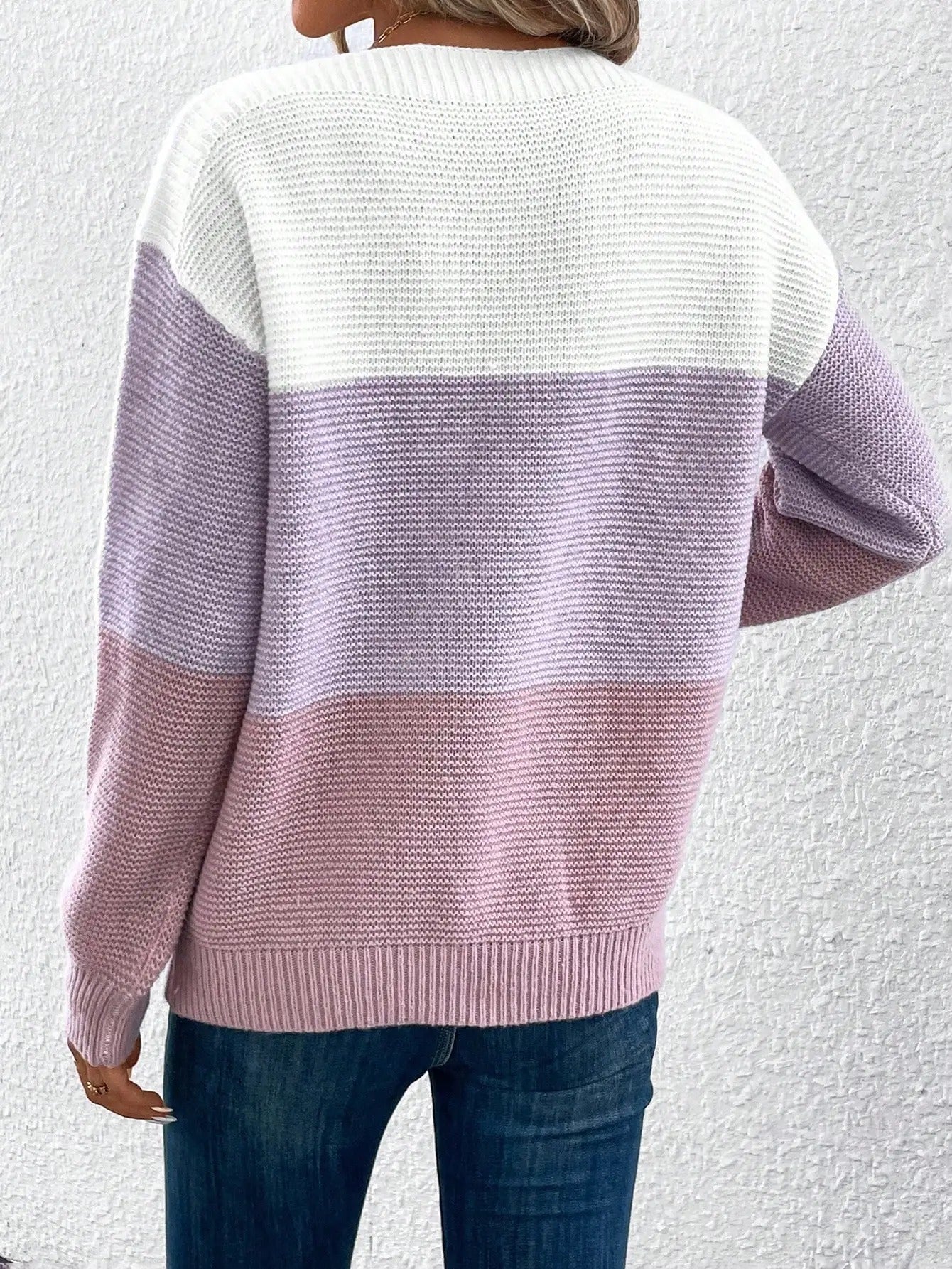 Daphne - Sweter z dzianiny w stylu ombre