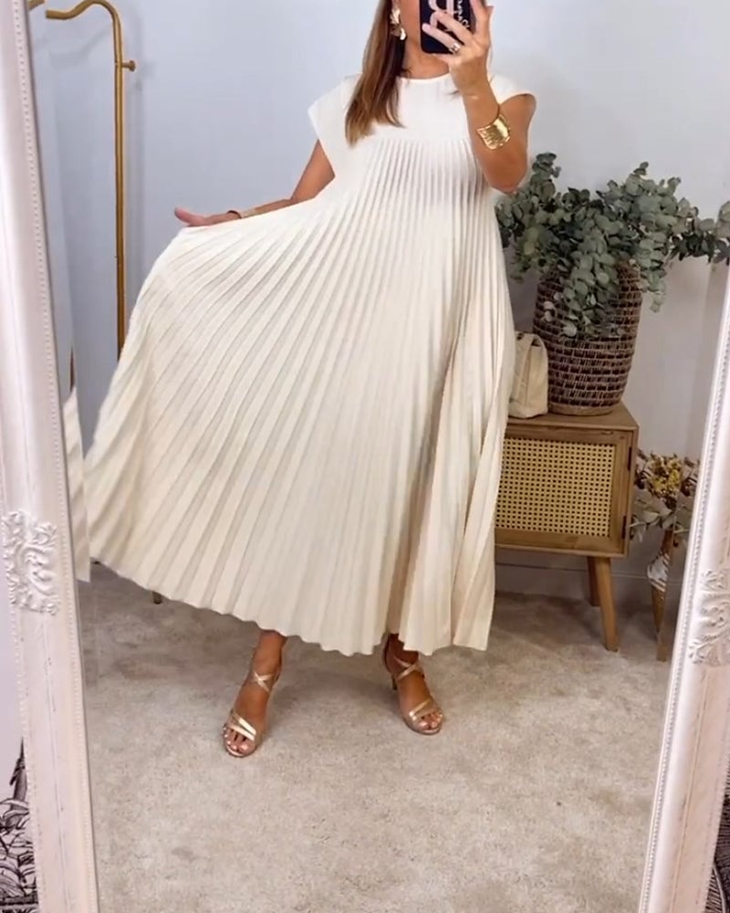Sorrel - Elegancka sukienka maxi z plisami i splotem