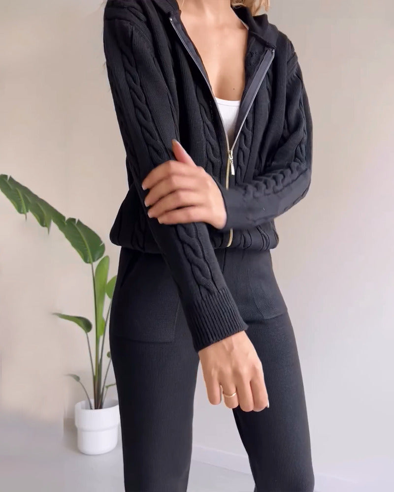 Ania - Casual Twist Jacquard Dwuczęściowy zestaw